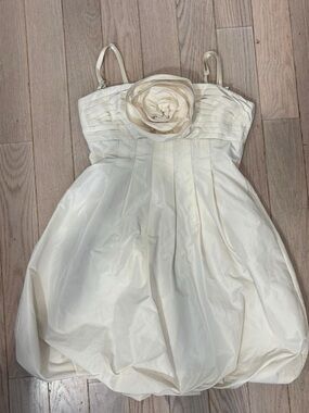 BCBGMaxazria Ivory Floral Bubble Dress